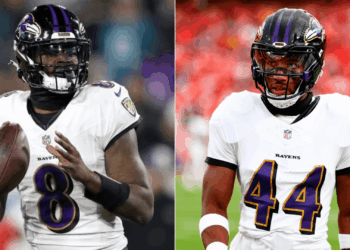 During Monday Night Football, the Ravens, driven by Marlon Humphrey and Lamar Jackson, secure a 17-10 lead at the half
