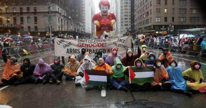 Protests Disrupt Macy's Thanksgiving Day Parade in NYC