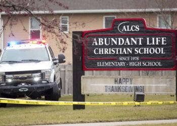 Police Surround Home of 15-Year-Old Shooter in Madison - . (AP Photo/Morry Gash)