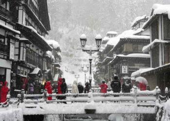 Japan's Ginzan Onsen Restricts Entry as Visitor Numbers Surge -Kyodo News/Sipa USA
