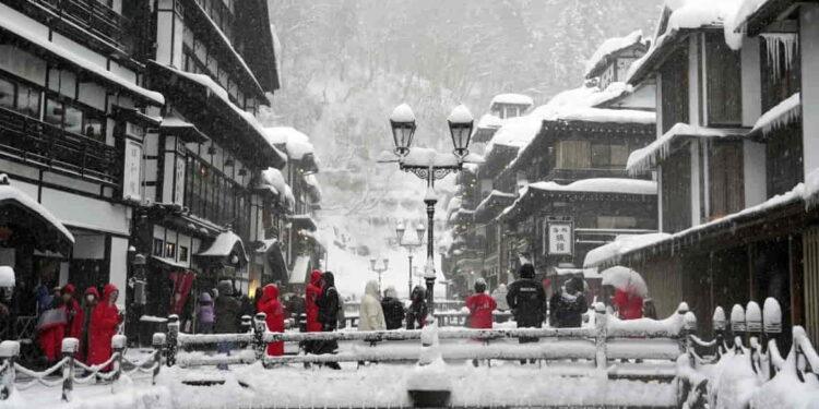 Japan's Ginzan Onsen Restricts Entry as Visitor Numbers Surge -Kyodo News/Sipa USA