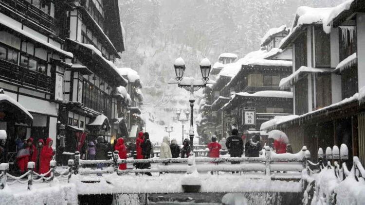 Japan's Ginzan Onsen Restricts Entry as Visitor Numbers Surge -Kyodo News/Sipa USA