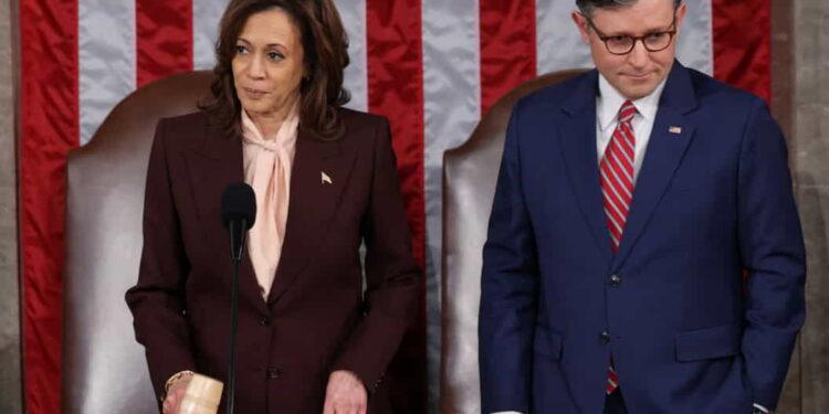 Trump Secures Election Victory, Harris Presides Over Certification - January 6, 2025. REUTERS/Evelyn Hockstein