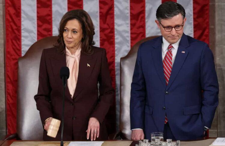 Trump Secures Election Victory, Harris Presides Over Certification - January 6, 2025. REUTERS/Evelyn Hockstein