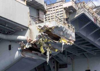 Navy Releases Photos of USS Truman Damage After Crash - MC1 Cody Beam/Digital/U.S. Naval Forces