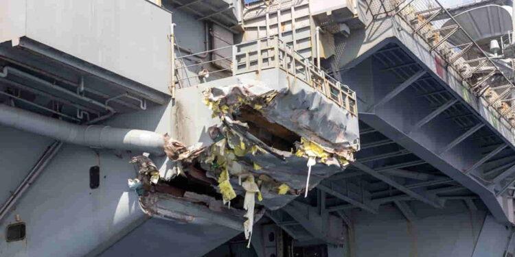 Navy Releases Photos of USS Truman Damage After Crash - MC1 Cody Beam/Digital/U.S. Naval Forces