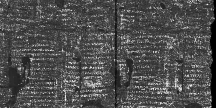 Scientists Use AI to Read Ancient Greek Text from Charred Scroll - Vesuvius Challenge via CNN Science