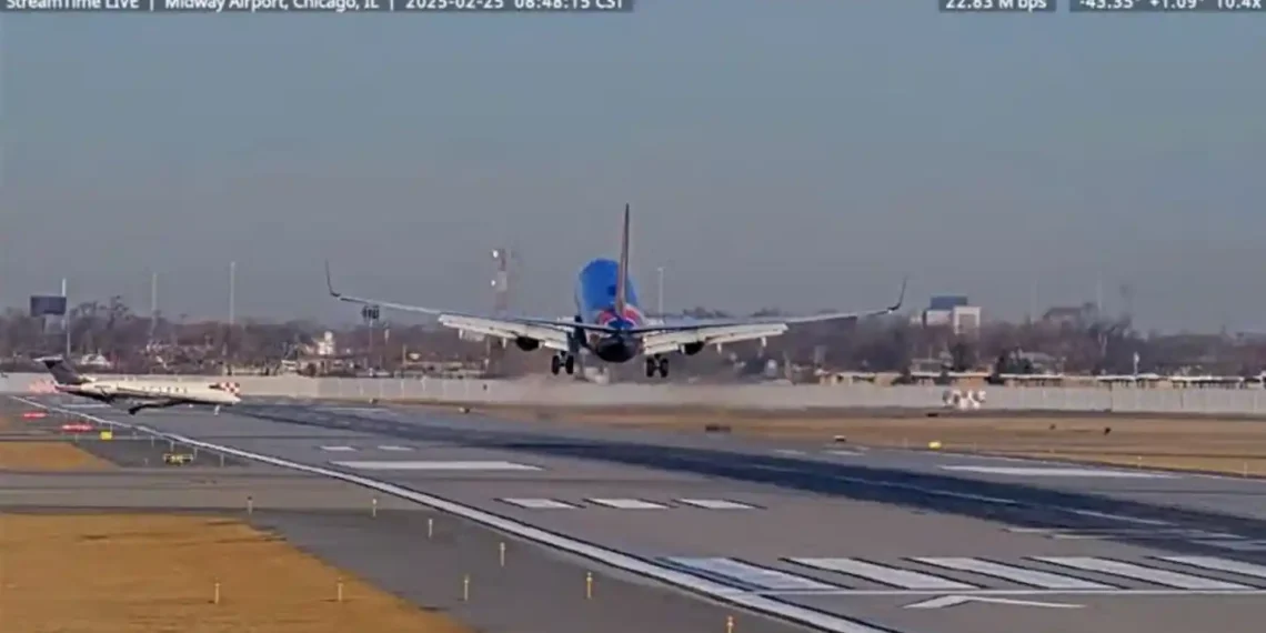 Southwest Jet Forced to Pull Up as Private Plane Enters Runway Without Clearance - image credit Live via CNN Newsource