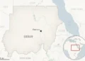 Sudan Mourns 46 Lives Lost in Devastating Plane Crash - This is a locator map for Sudan with its capital, Khartoum. (AP Photo)