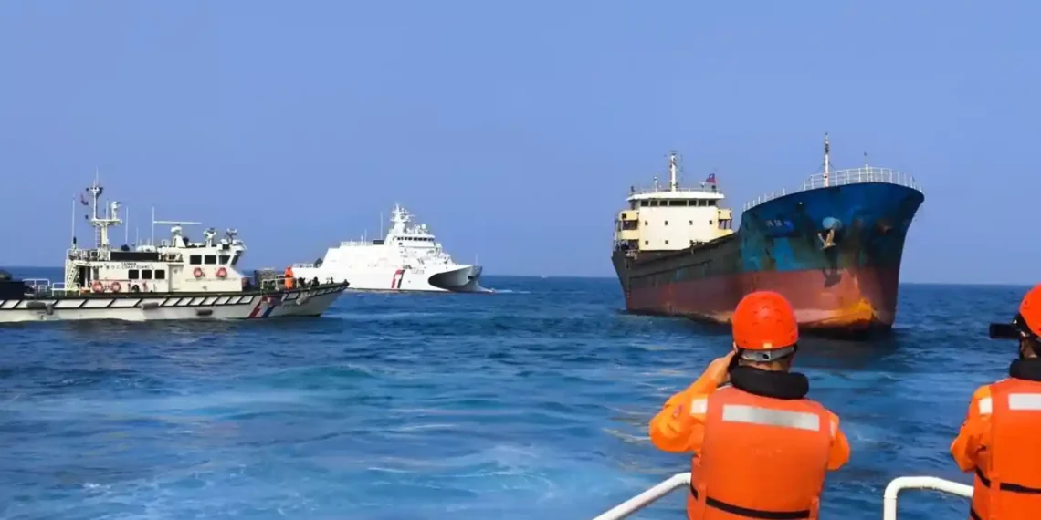 Taiwan Intercepts Vessel After Undersea Cable is Severed - Taiwan Coast Guard/Anadolu/Getty Images