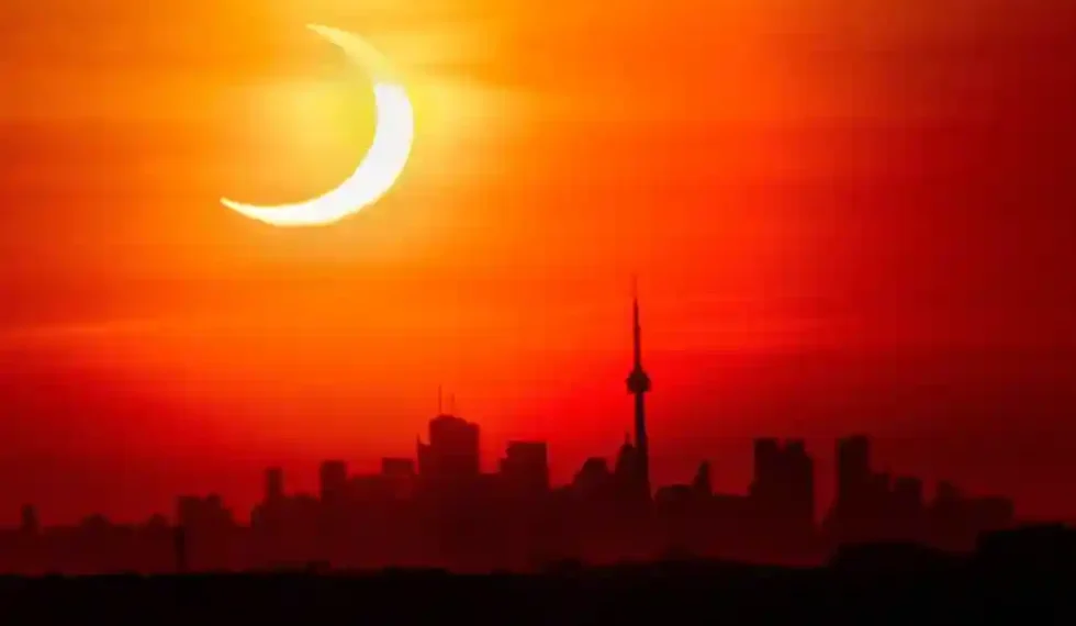 Partial Solar Eclipse Visible Across Europe, North America, and Africa - Frank Gunn/The Canadian Press via AP, File