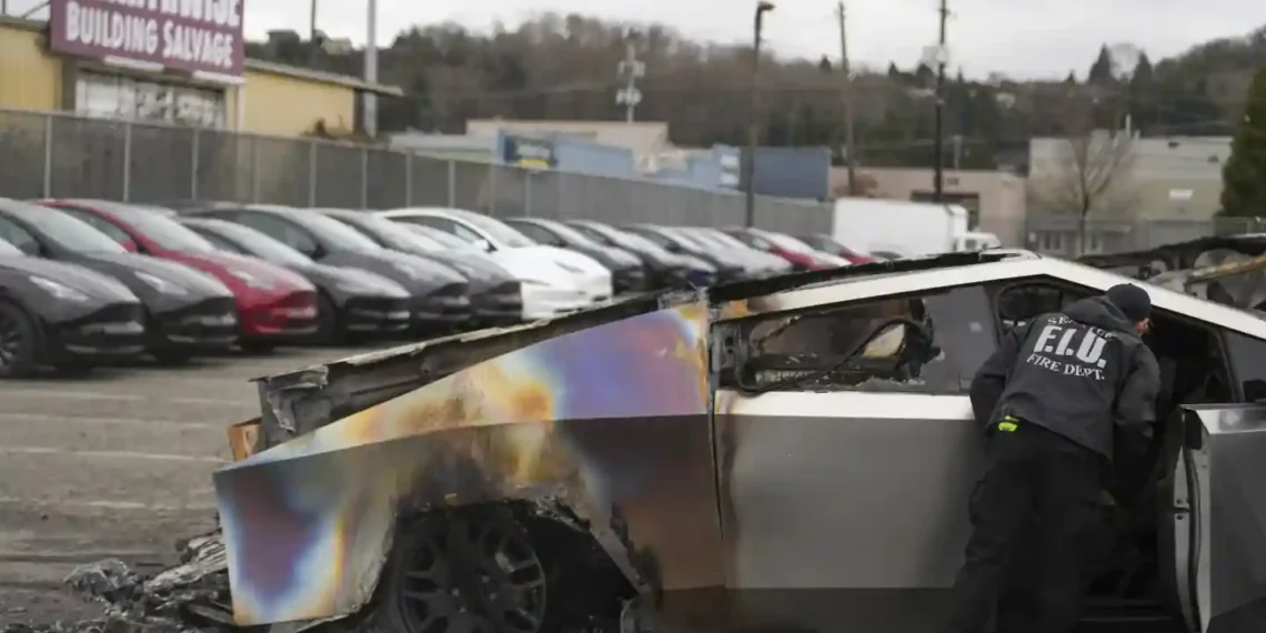 Tesla Becomes a Political Target: What’s Behind the Surge in Vandalism? - Lindsey Wasson/AP, File