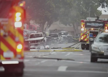 Foggy Weather Leads to Small Plane Crash in San Diego Community - AP Photo/ Gregory Bull