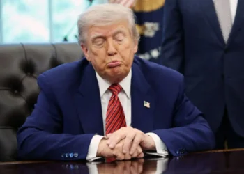 From Tough Talk to TACO: Trump’s Tariff Moves Get a Wall Street Label - Samuel Corum/Sipa USA