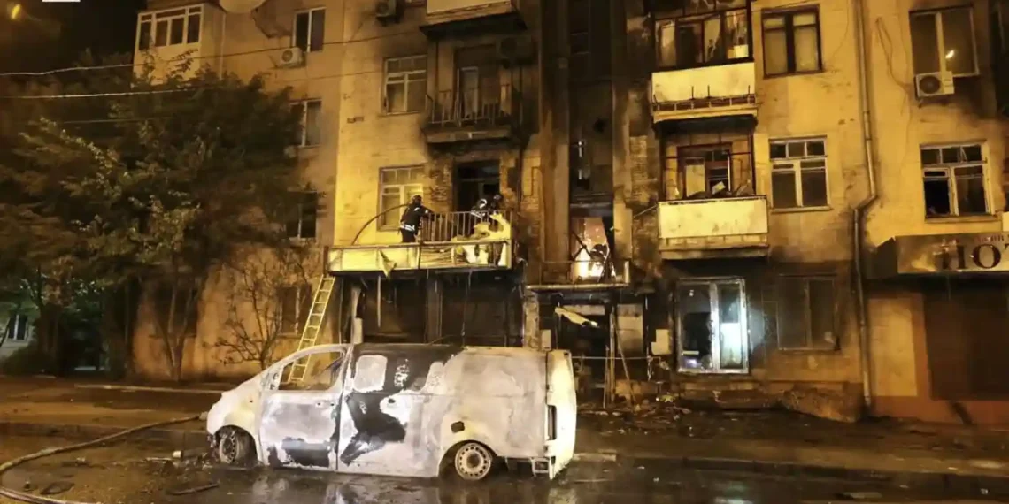 Kharkiv Reels from Russian Drone Attack; U.S. Ceasefire Plan in Play - Ukranian Emergency Service via AP