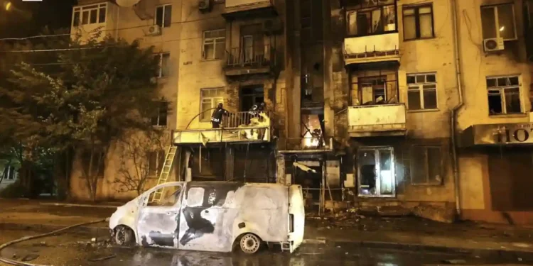 Kharkiv Reels from Russian Drone Attack; U.S. Ceasefire Plan in Play - Ukranian Emergency Service via AP