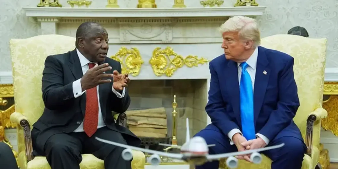 Trump Questions South Africa on Treatment of White Farmers - AP Photo/Evan Vucci