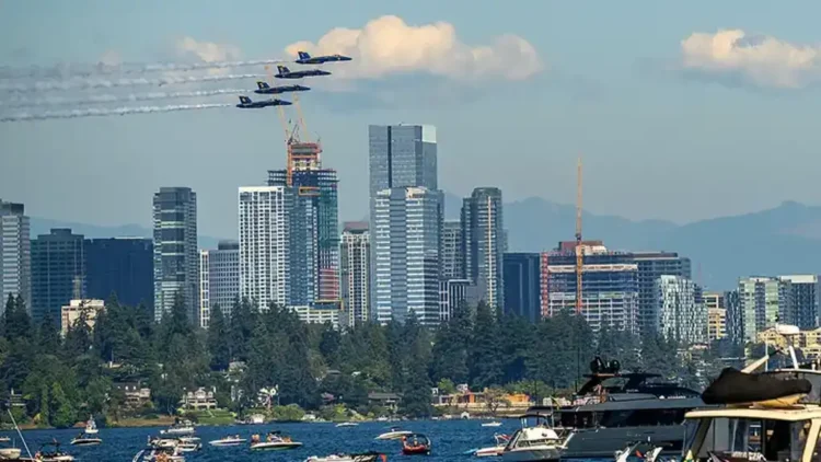 Climate Activists Call for End to Blue Angels Airshow at Seafair Festival - Wolfgang Kaehler/LightRocket via Getty Images