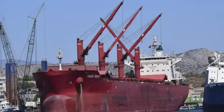 Houthi Rebels Attack Two Ships in Red Sea, One Sunk and Crew Members Missing - Nektarios Papadakis via AP