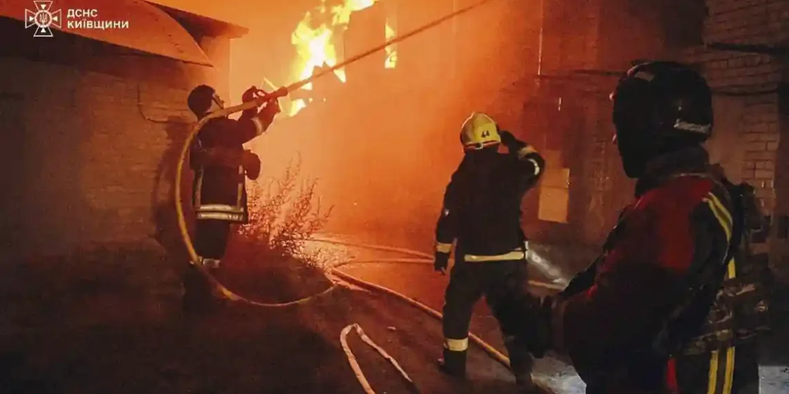 Russia Escalates War With Massive Aerial Attack on Ukraine’s Capital - Ukrainian Emergency Service via AP