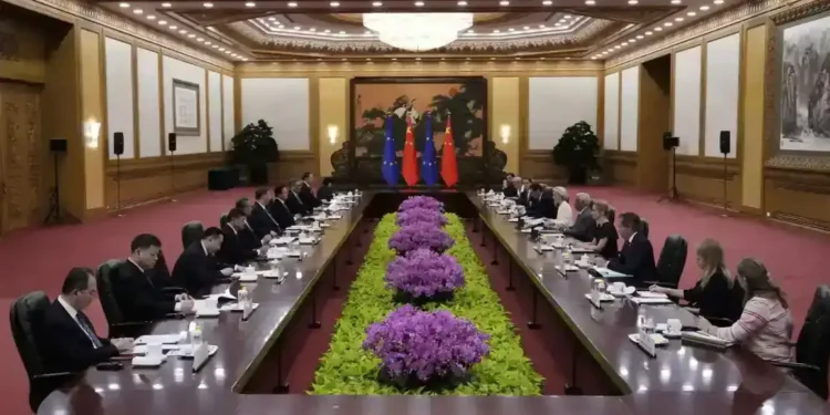 Climate Accord Marks Rare EU-China Agreement in Divisive Summit - AP Photo/mahesh Kumar, A., Pool