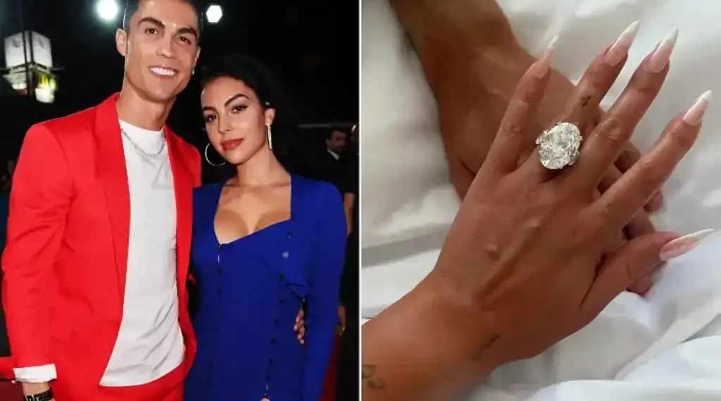 Cristiano Ronaldo’s Engagement Ring for Georgina Rodriguez Estimated at Up to $5 Million, Jewelry Experts Share Insights - Credit : Jeff Kravitz/FilmMagic; Georgina Rodriguez/Instagram