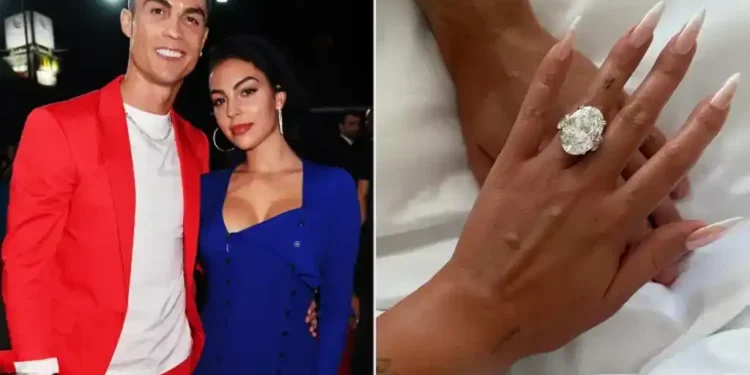 Cristiano Ronaldo’s Engagement Ring for Georgina Rodriguez Estimated at Up to $5 Million, Jewelry Experts Share Insights - Credit : Jeff Kravitz/FilmMagic; Georgina Rodriguez/Instagram
