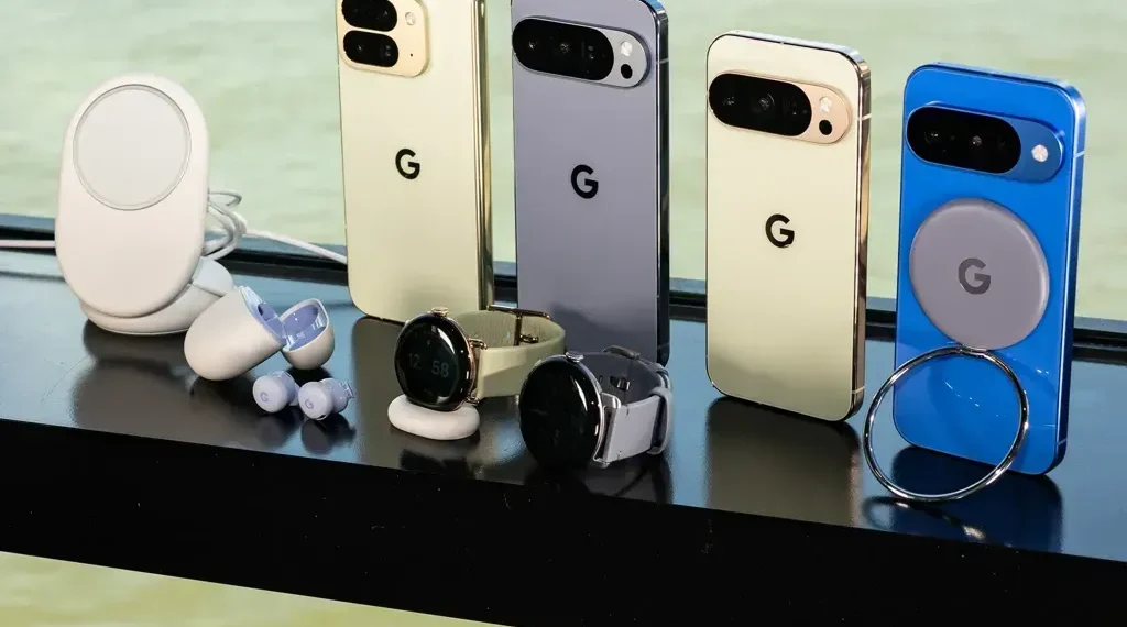 At its 2025 hardware event, Google reveals Pixel 10 lineup, Pixel Watch 4, and Pixel Buds 2a, highlighting AI innovation and repairable designs. - Julian Chokkattu/WIRED