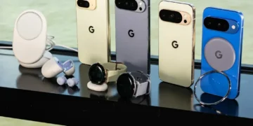 At its 2025 hardware event, Google reveals Pixel 10 lineup, Pixel Watch 4, and Pixel Buds 2a, highlighting AI innovation and repairable designs. - Julian Chokkattu/WIRED