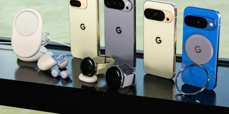 At its 2025 hardware event, Google reveals Pixel 10 lineup, Pixel Watch 4, and Pixel Buds 2a, highlighting AI innovation and repairable designs. - Julian Chokkattu/WIRED