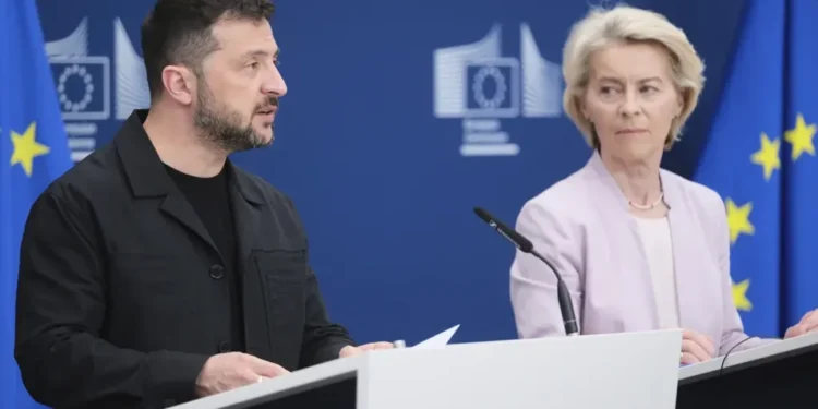 Zelenskyy meets Trump with European allies present to discuss Ukraine peace talks, security guarantees, and long-term military support. - AP Photo