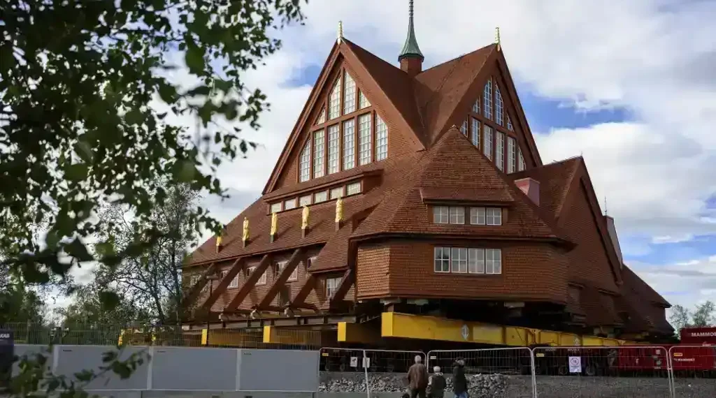 Iconic Kiruna Church Embarks on 3-Mile Move as Sweden’s Largest Underground Mine Threatens Town Center - AP Photo/Malin Haarala