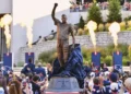 Tom Brady Immortalized: Patriots Reveal Six-Ton Bronze Statue Honoring Six Super Bowl Championships and 20 Seasons of Greatness - AP Photo/Steven Senne