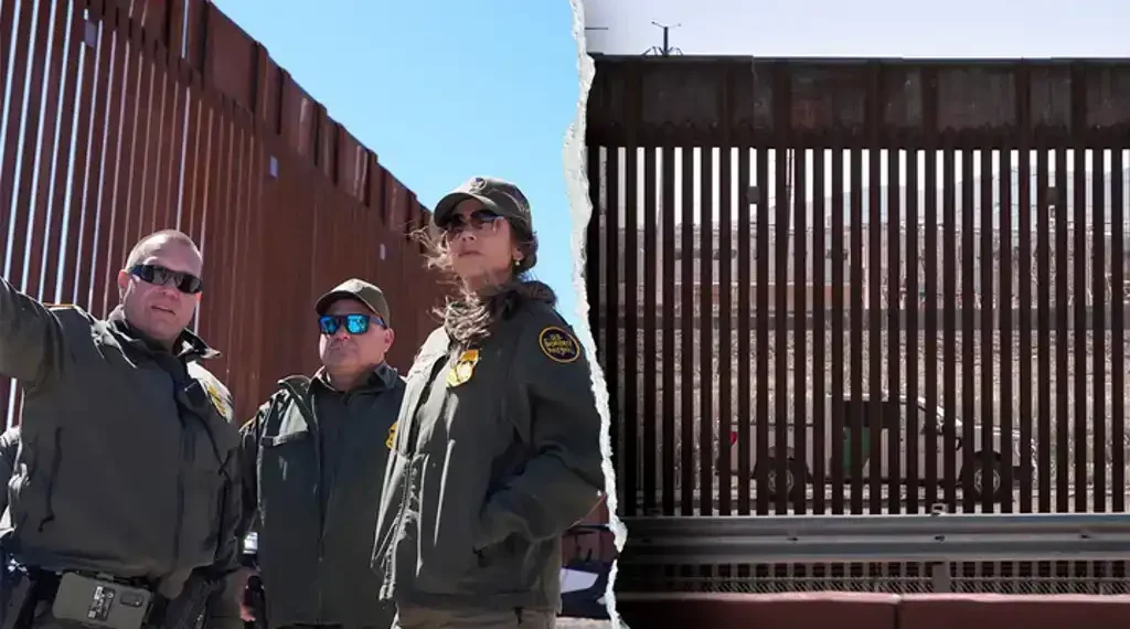 Trump Administration Border Wall Strategy Adds Black Paint for Deterrence as Kristi Noem Highlights Security Gains at U.S. Southern Border - Alex Brandon/Pool via REUTERS and Fox News Photo/Joshua Comins