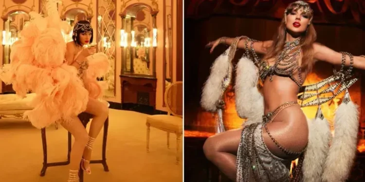 With The Life of a Showgirl, Taylor Swift embraces Las Vegas-inspired costumes and explores the balance of spectacle, solitude, and storytelling. - Republic Records/CNN