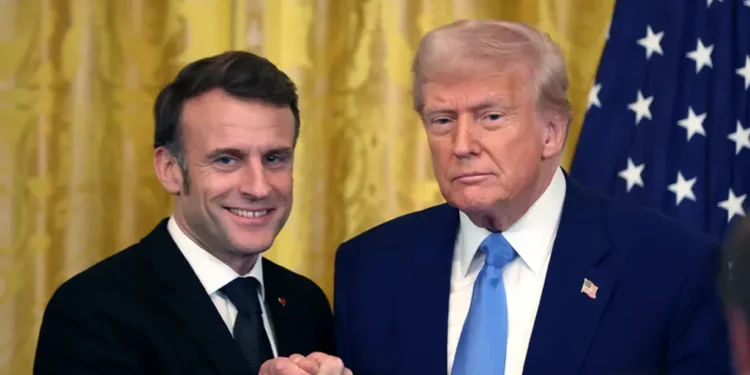 In hot mic exchange, Trump tells Macron he believes Putin may want peace “for him” as European leaders discuss Ukraine war security guarantees. - Getty Images/FOX News