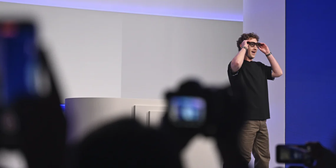 Meta Unveils Ray-Ban Display Smart Glasses With AI, Mini Display, and Neural Wristband at Connect 2025, Expanding Its Vision for Wearable Tech - AP Photo/Nic Coury