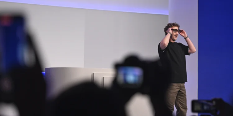 Meta Unveils Ray-Ban Display Smart Glasses With AI, Mini Display, and Neural Wristband at Connect 2025, Expanding Its Vision for Wearable Tech - AP Photo/Nic Coury