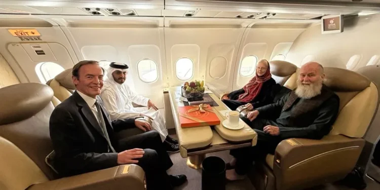 British Citizens Peter and Barbie Reynolds Released in Afghanistan After Seven Months in Taliban Custody With Qatar’s Diplomatic Support - Qatar Foreign Ministry via AP