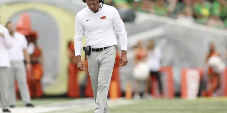 Oklahoma State fires longtime coach Mike Gundy after two decades; program looks ahead to new leadership after back-to-back losing seasons. - AP Photo/Lydia Ely