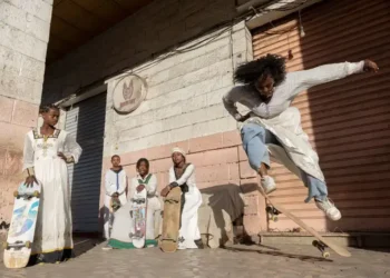 Female Skateboarders in Ethiopia Challenge Gender Norms and Inspire a Movement - A member of Addis Girls Skate performs an ollie via CNN
