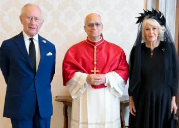King Charles and Pope Leo XIV Pray Together in Historic Vatican Meeting - Vatican Media via AP, HO