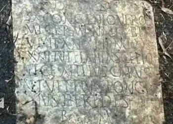 Lost Roman Gravestone Discovered in New Orleans Backyard After 80 Years Missing - Susann Lusnia via AP