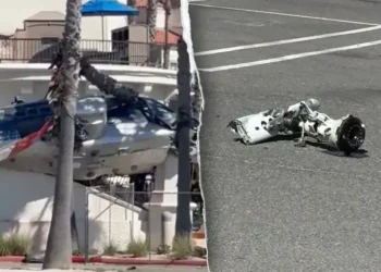 Helicopter Crash in Huntington Beach Parking Lot Leaves Five Injured - Tim Robinson via X