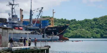 Palau coastline with military and tourism infrastructure in Pacific geopolitics - BBC