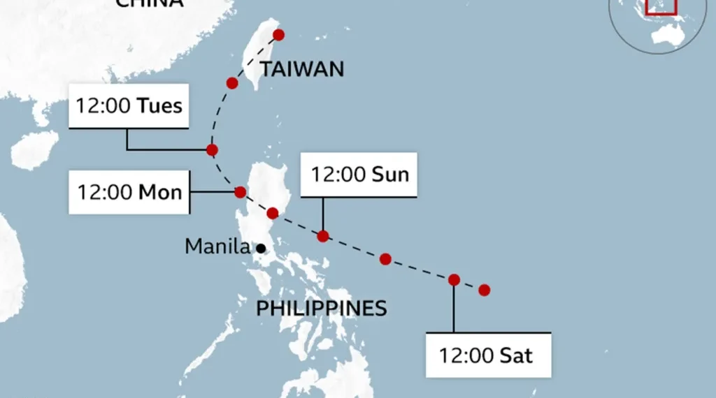 Nearly a Million Evacuated as Super Typhoon Fung-wong Nears Philippines - BBC