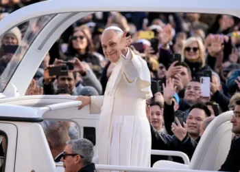 Pope Leo XIV greets faithful during international visit - EPA/BBC
