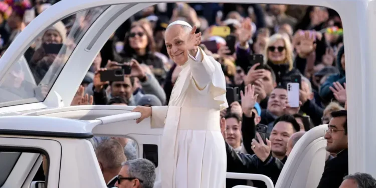 Pope Leo XIV greets faithful during international visit - EPA/BBC