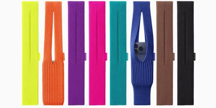 Apple Launches $229 iPhone Pocket “Sock” With Issey Miyake Collaboration - image Apple via CNN