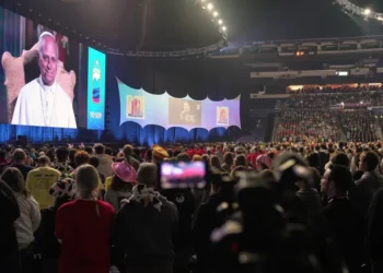 Pope Leo XIV reveals daily Wordle habit and offers guidance on social media and AI for youth. - AP Photo/Obed Lamy